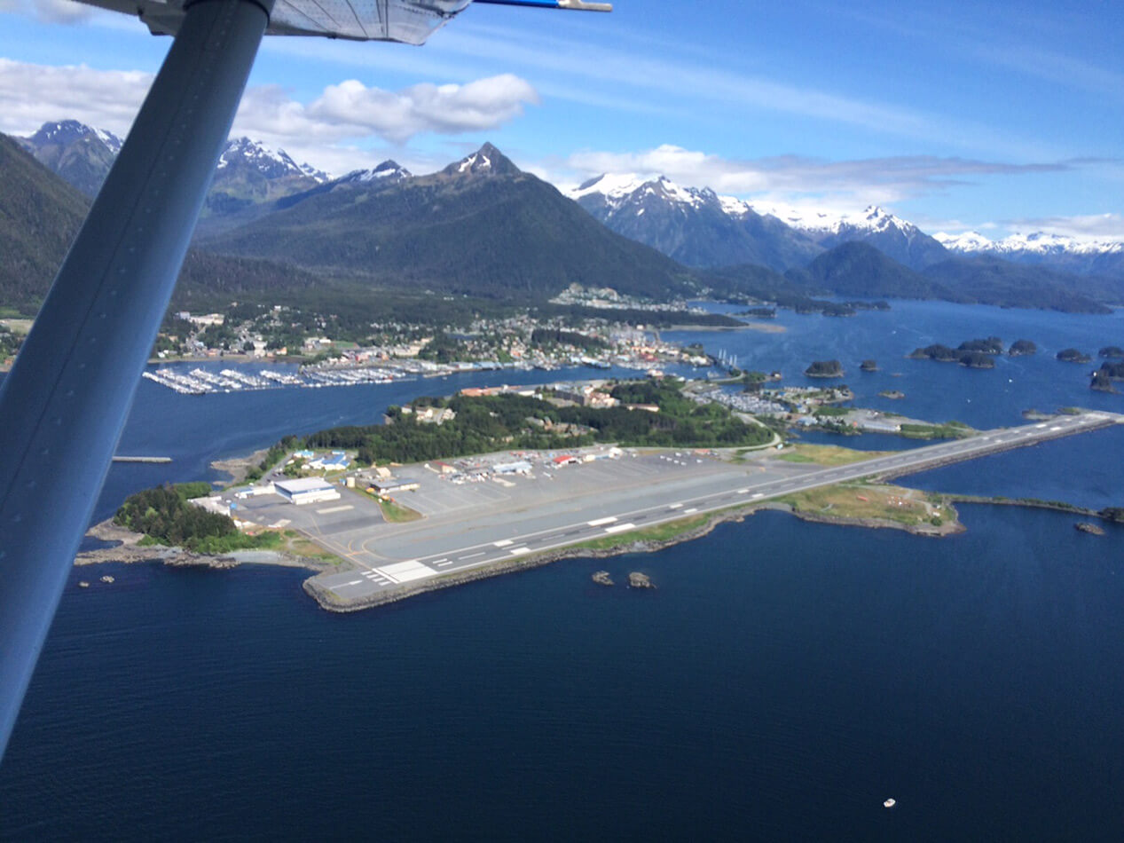 Flying in to Sitka.